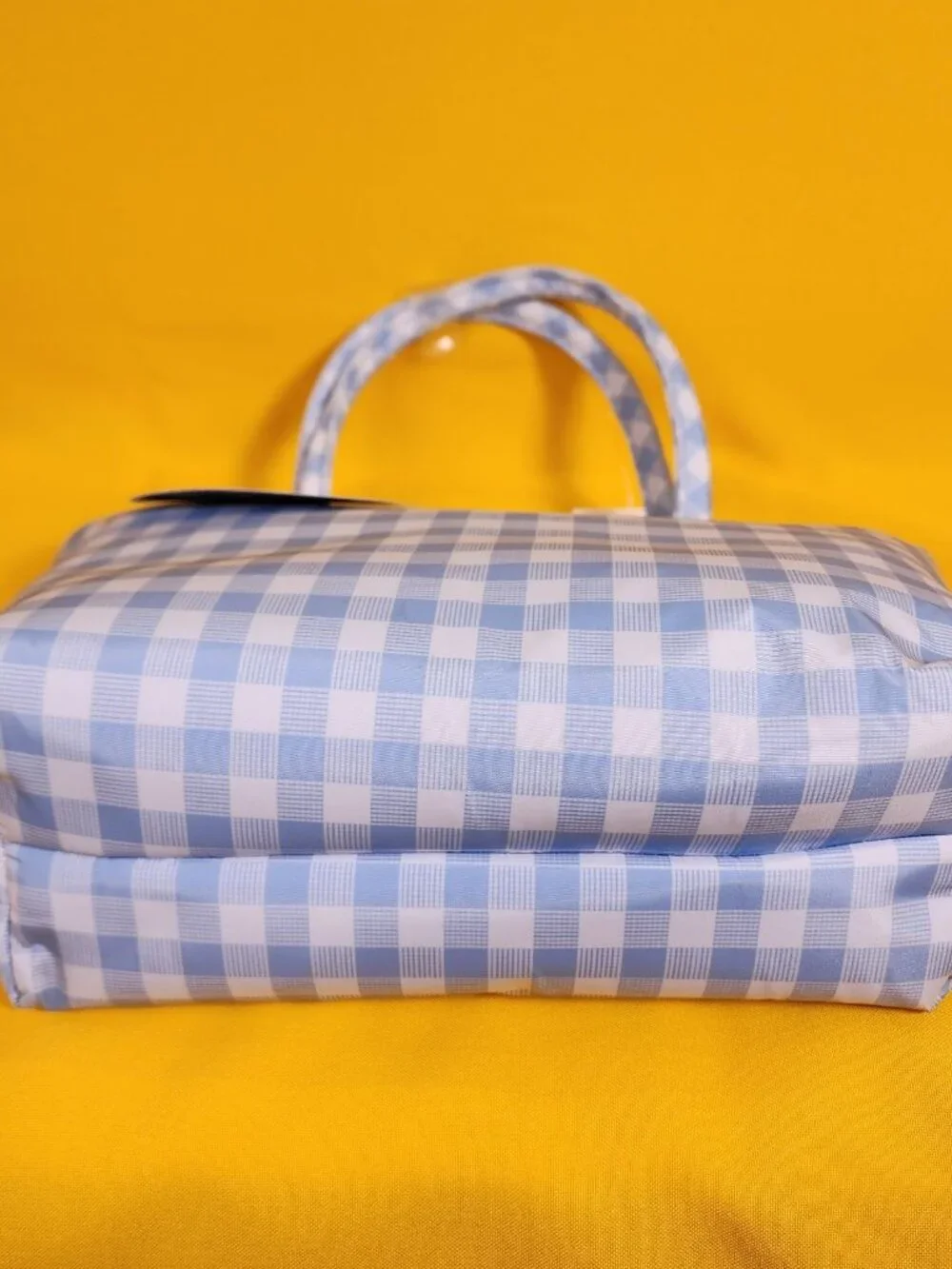 Betsey Johnson Blue and White Gingham Insulated Lunch Tote Bag NEW